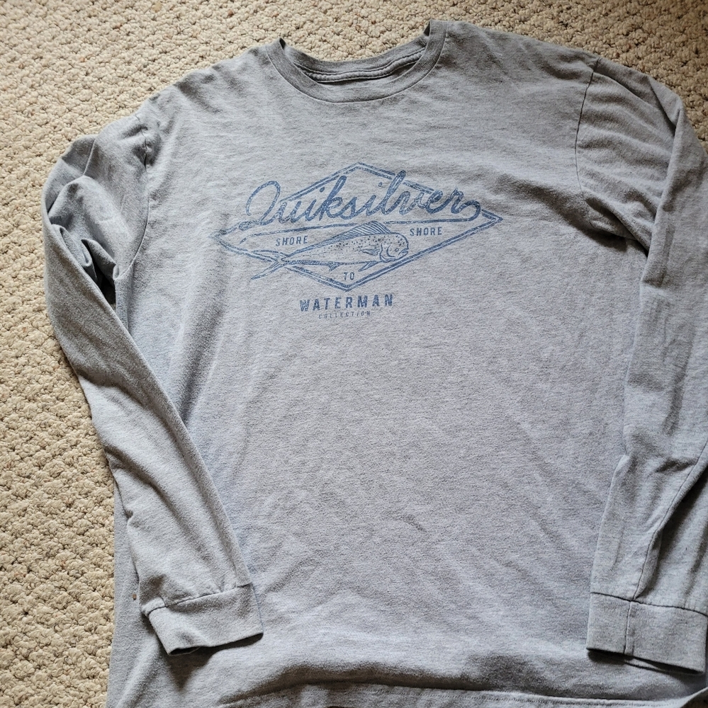 Mens Gray QuickSliver Long Sleeve Shirt